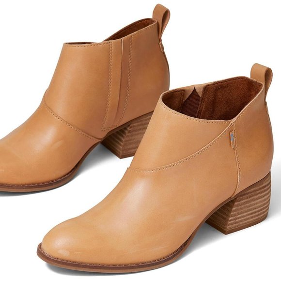 NWT Toms Honey Leather Women's Leilani Booties - Picture 3 of 10